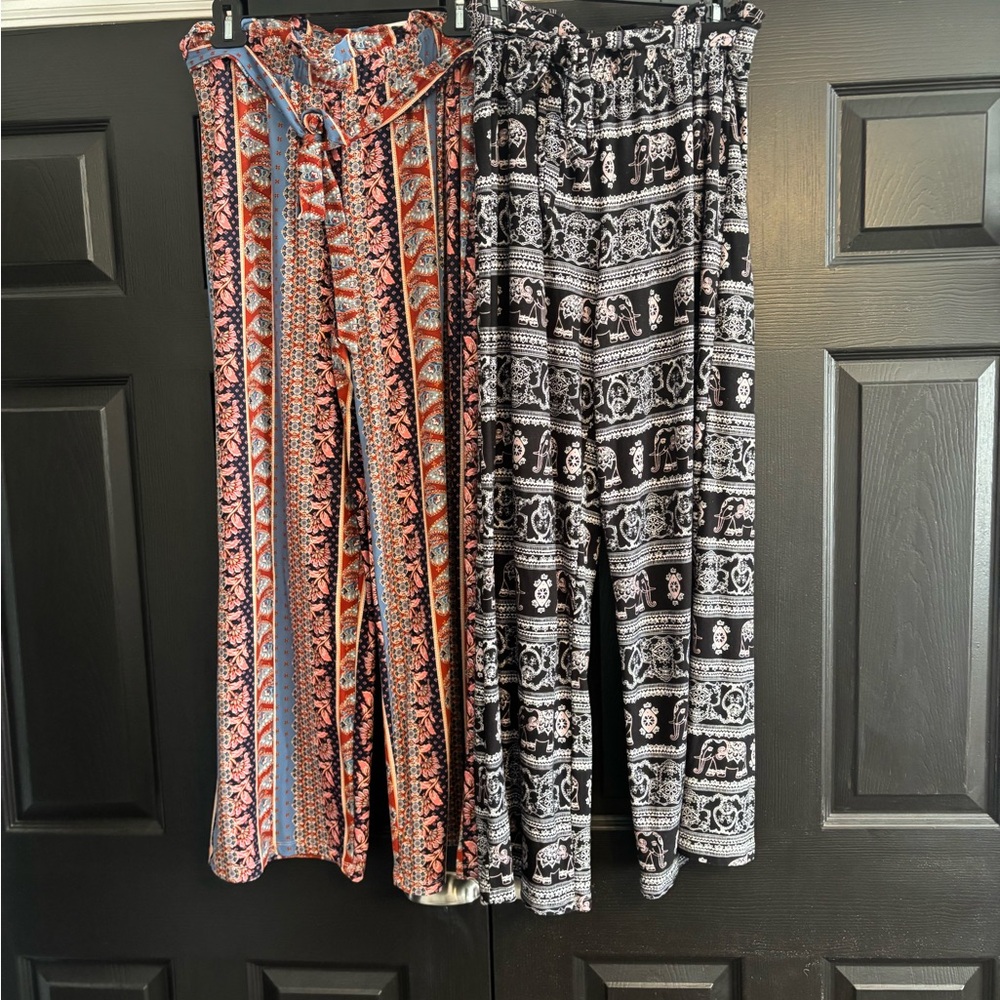 Bohemian and Elephant Print Pants Set